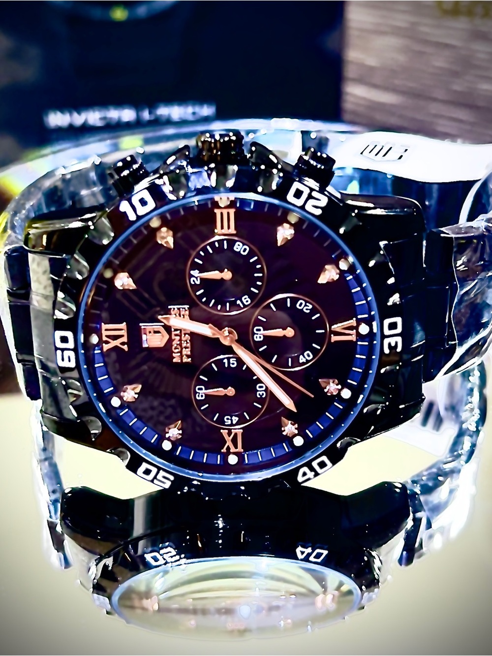 Montres Prestige X Invicta MPW-0331 Men's 44mm Black Quartz Watch New Boxed